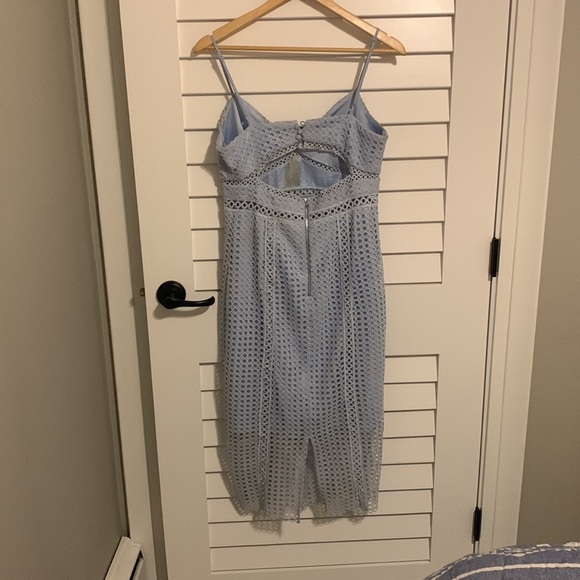 Bardot- baby blue lace midi dress, size 8 - Picture 2 of 8